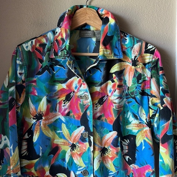ADDITIONS BY CHICO’S Floral Jean Jacket - Picture 1 of 7